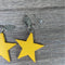 Hanging Earrings - Mustard Wooden Stars - Something From Home - South African Shop