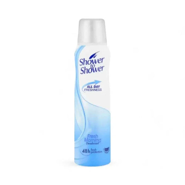 Shower To Shower Woman deodorant Fresh Morning 150ml bottle with fresh morning scent and all-day protection