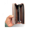 Pink Cotton Road Large Wallet with grey windmills and hearts design in durable PVC