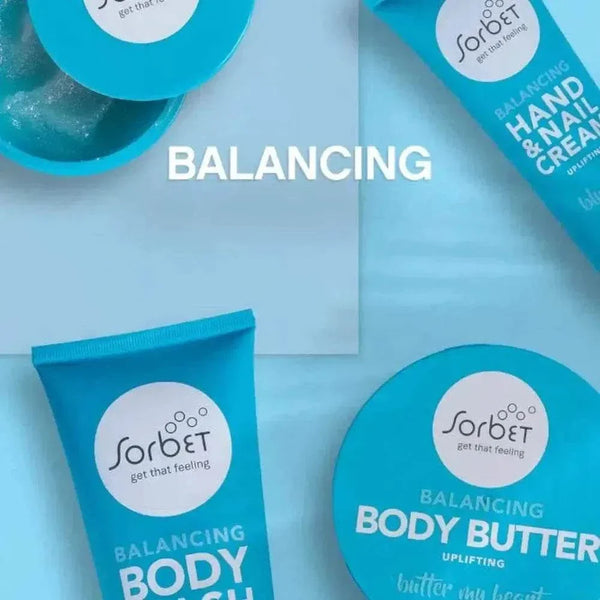 Sorbet Body Butter Balancing 400ml jar with starflower oil and vitamin E for deep hydration and skin balance
