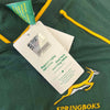 Green Springbok Official Licensed Supporter T-Shirt with yellow piping and embroidered Springbok logo