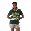 Springbok Rugby Mom women's pajama set with green short-sleeve top and grey shorts, 100% cotton, X-Large