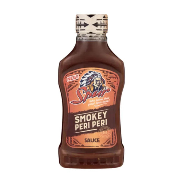 Spur Sauce Smokey Peri Peri 500ml bottle with smokey flavor.