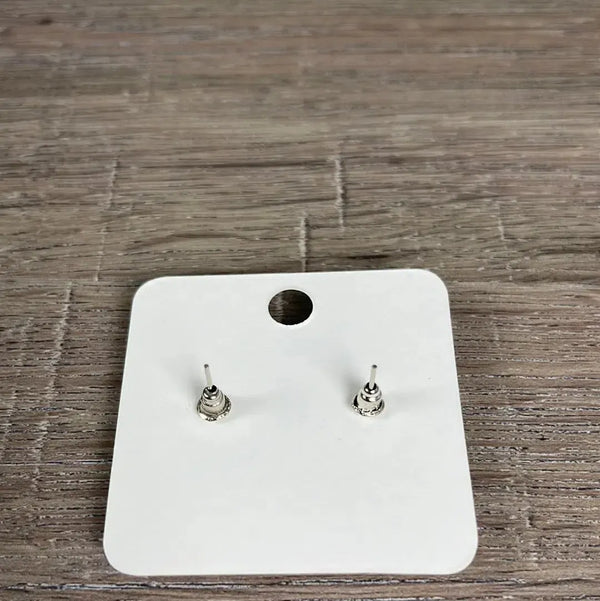 Stud Earrings - Hexagon Blue Petals - Something From Home - South African Shop