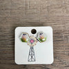 Stud Earrings - Hexagon Closed Protea - Something From Home - South African Shop