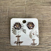 Stud Earrings - Hexagon Leopard Face - Something From Home - South African Shop