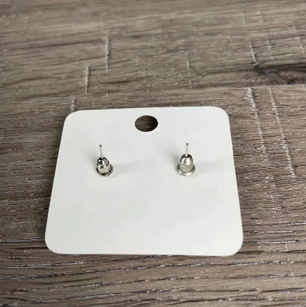 Stud Earrings - Hexagon Mint Flowers - Something From Home - South African Shop