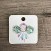 Stud Earrings - Hexagon Mint Flowers - Something From Home - South African Shop
