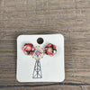 Stud Earrings - Hexagon Pink Protea - Something From Home - South African Shop