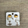Stud Earrings - Hexagon Yellow Stone - Something From Home - South African Shop