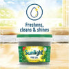 Sunlight Pine Gel Multipurpose Cleaner 1L tub on wooden surface with text "Freshens, cleans & shines."