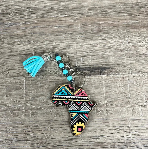 Key Tags - Tradition in Africa Shaped Like Africa (Black) - Something From Home - South African Shop
