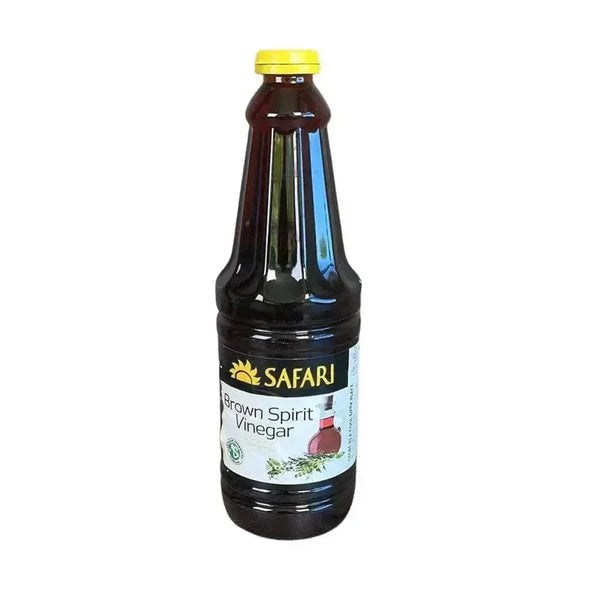 750ml bottle of Safari Brown Spirit Vinegar, naturally fermented, ideal for pickling and cooking.