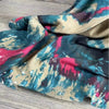 Pink and green winter scarf from Cotton Road, soft cotton fabric, 80cm x 175cm