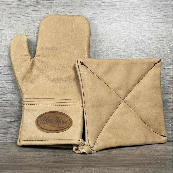 Woesmooi Genuine leather gloves & potholder - TAN from South African Shop in New Zealand – Something From Home.