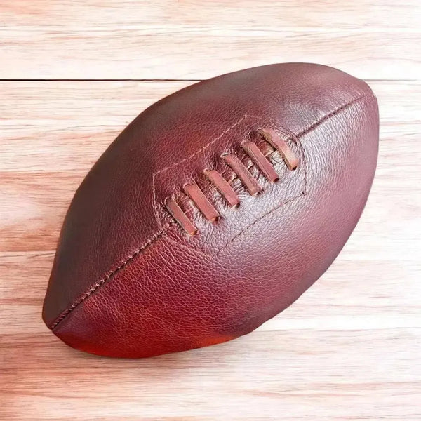 Woesmooi Genuine Leather Rugby Ball replica made of premium leather for awards and recognition