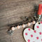 Key Tag - Wooden Heart With Pink Roses - Something From Home - South African Shop