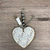Key Tag - Wooden Heart with White, Black and Light Blue Stems - Something From Home - South African Shop