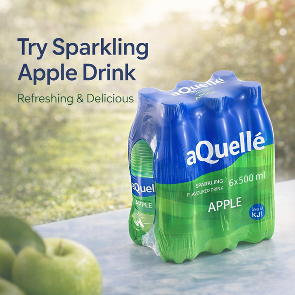 aQuellé Flavoured Sparkling Water - Apple 500ml (Pack of 6 x 500ml) Facebook Ad