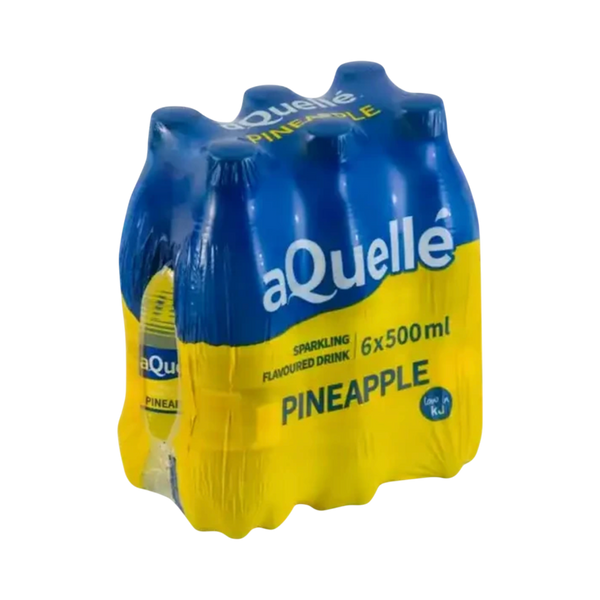 aQuellé Flavoured Sparkling Water - Pineapple (Pack of 6 x 500ml)