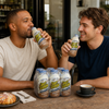 Steri Stumpie Iced Coffee six-pack shared with friends
