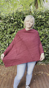 Winter Poncho - Maroon